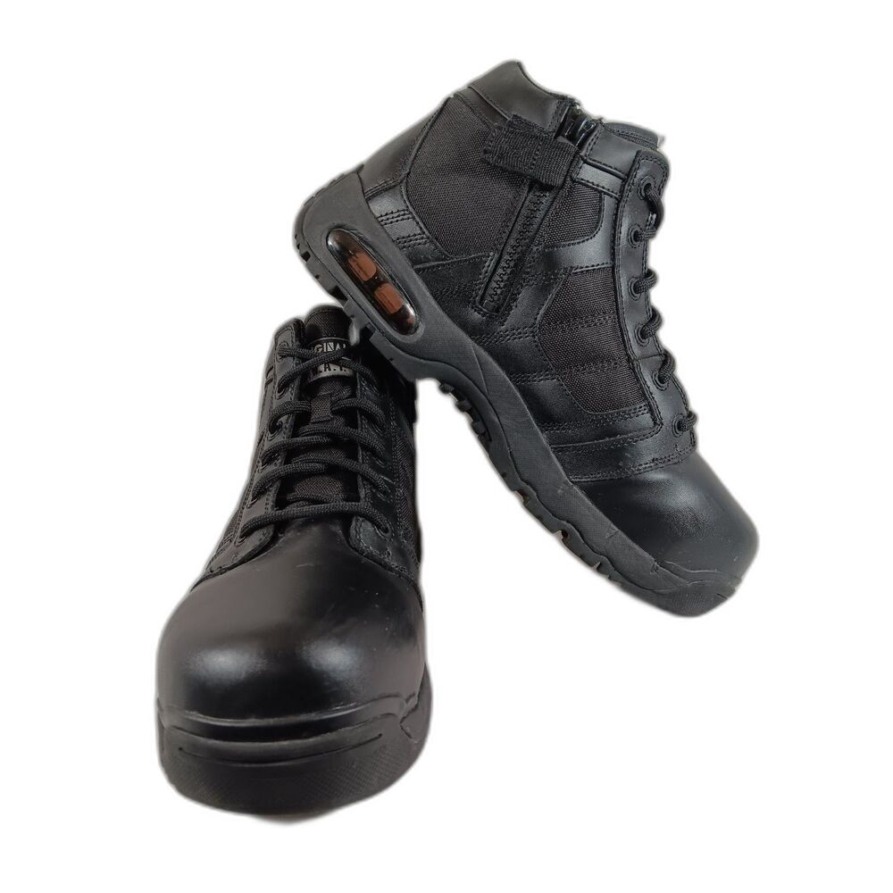 Original SWAT 8" Side Zip Work Boots Mens 10.5 Composite Toe EH 126101 Black